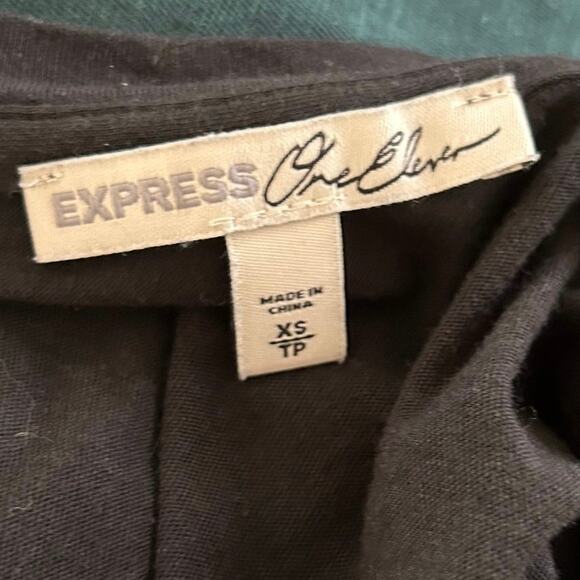 Express Women Tshirt Top Short Sleeve Sequin Black Grunge Princess Punk Size XS - Picture 4 of 7